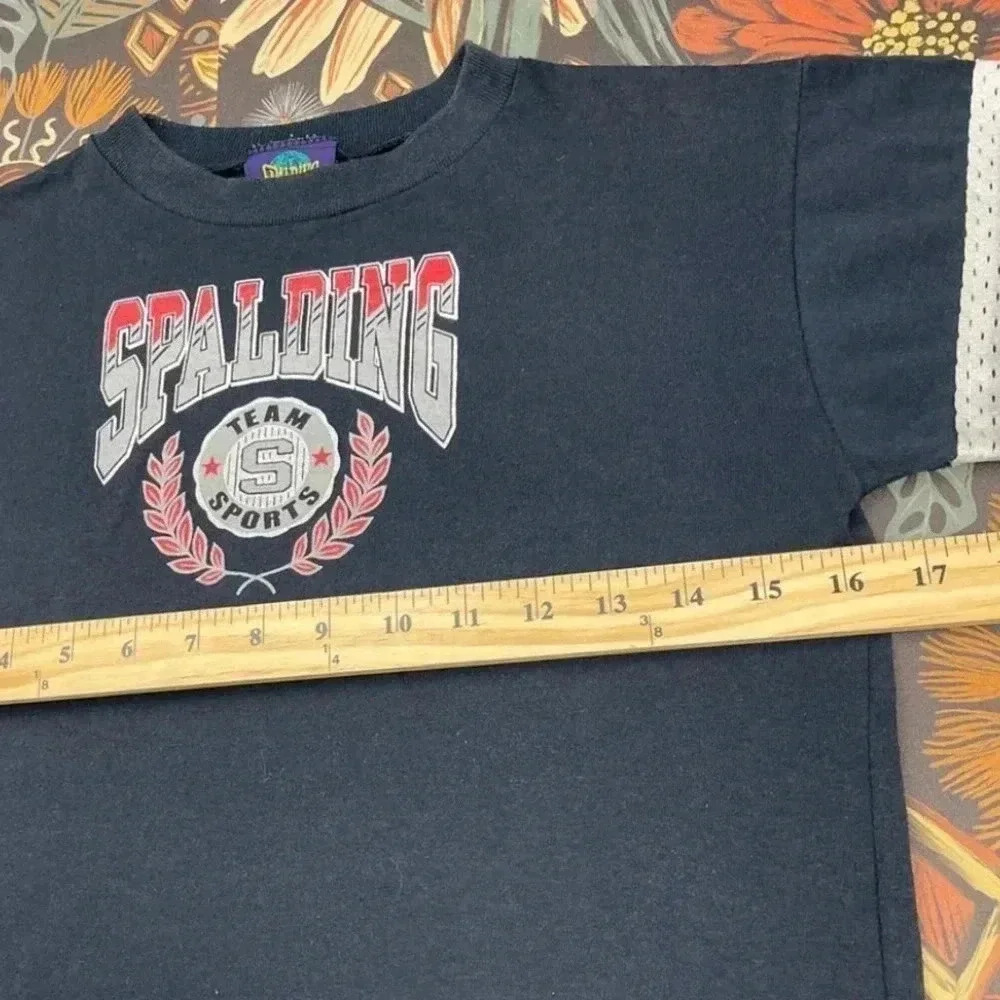 Vintage Kids Spalding Team Sports Short Sleeve T-Shirt Size YS (6/8) - Picture 4 of 5